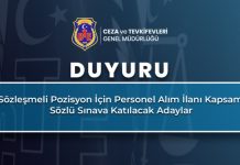 626 Sözleşmeli Pozisyon İçin Personel Alım İlanı Kapsamında Sözlü Sınava Katılacak Adaylara İlişkin Duyuru